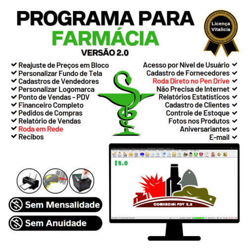 Programa Pdv Para Farmácia Com Estoque Financeiro V2.0 Plus - Fpqsystem 655731