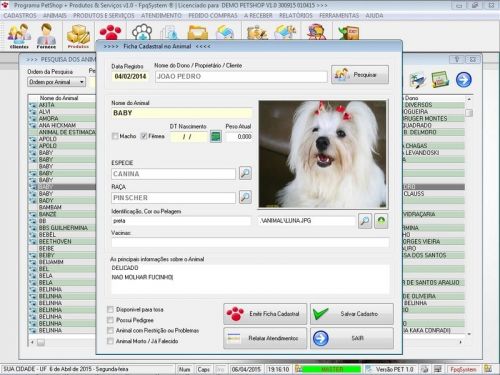 Programa Petshop Atendimento Agendamento e Serviços v1.0 - Fpqsystem 657399