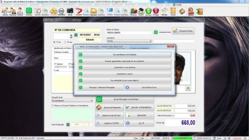 Programa Salão de Beleza Agendamento Vendas e Financeiro v6.0 Plus Whatsapp via Atendimento - Fpqsystem 598260