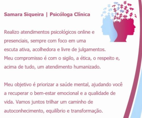 Psicóloga Samara Siqueira Betim-mg 752424