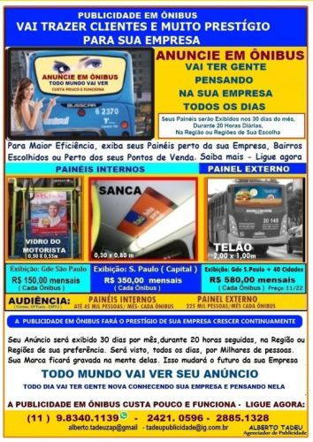 Publicidade Em Ônibus- São Paulo - Guarulhos - Osasco - Anuncie : Todo Mundo Vai Ver 645972