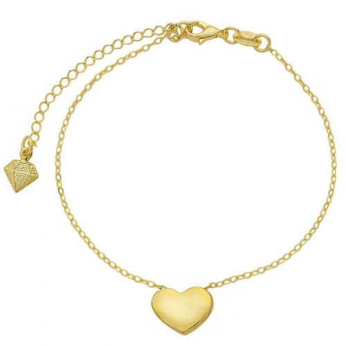 Pulseira folheada a ouro com adereço passante em forma de coração 746202