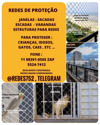 Redes de Proteção no Butantã Av. Caxingui 11 98391-0505 zap  735743