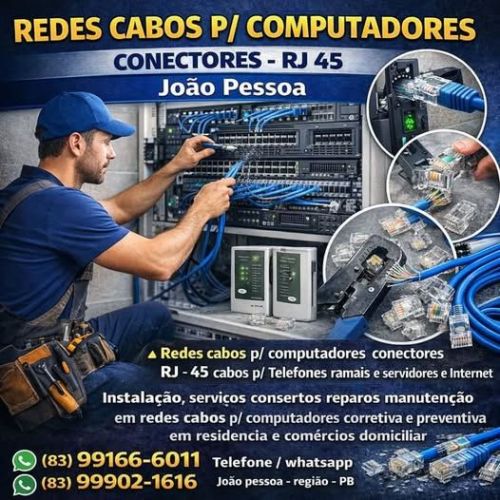 Redes   e  Cabos  p  Computadores   Servidores   Telefones  Internet.  João  Pessoa   83 99166-6011 780491