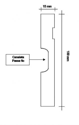 Rodapé 10 Cm Branco  Com Friso Moderno Em Mdf Revestido 100% Em Poliéster 772312