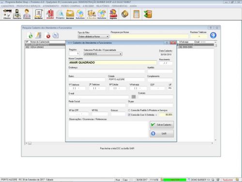 Programa para Barbearia e Atendimento Barbershop  v1.0 - Fpqsystem  408915