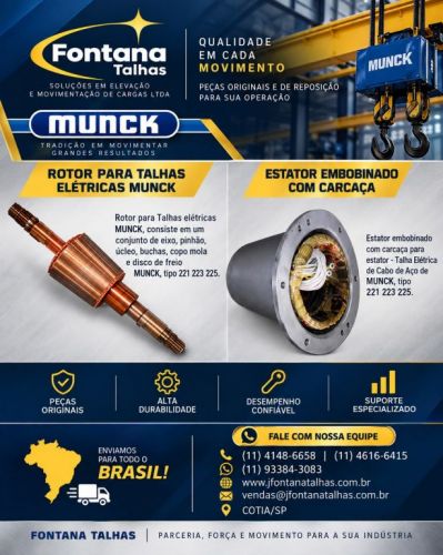 Rotor e Estator Para Talhas Elétricas Munck 787335