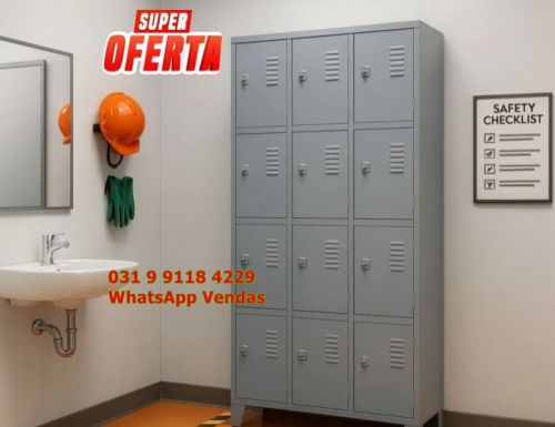 Roupeiro de Aço 12 Portas Escaninho para Funcionários Vestiário Novo Frete Gratis para Bh Minas Gerais 762589