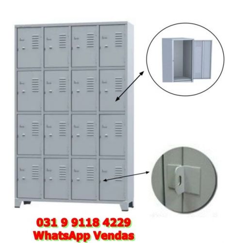 Roupeiro para Vestiário Empresa Funcionários Com 16 Portas Novo e Com Entrega Grátis para Bh Minas Gerais 762585
