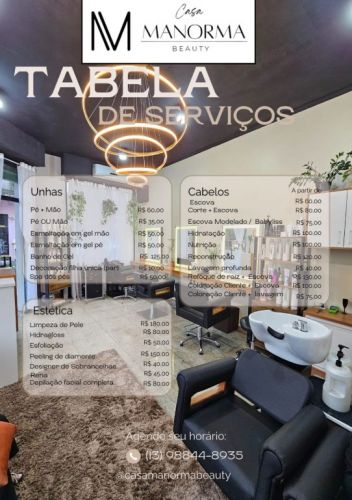 Salão de Beleza em São Vicente - Casa Manorma Beauty  752554
