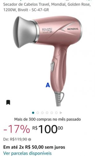 Secador de cabelo Travel Mondial 693415