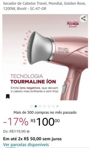 Secador de cabelo Travel Mondial 693416