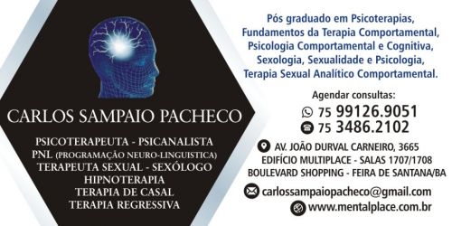 Sexólogo Feira De Santana Carlos Sampaio Pacheco 75 991269051 whatsapp 541991