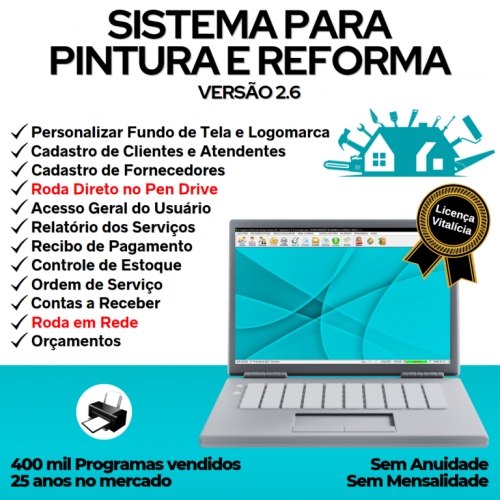 Sistema com Ordem de Serviço para Pintura e Reforma v2.6 - Fpqsystem 658979