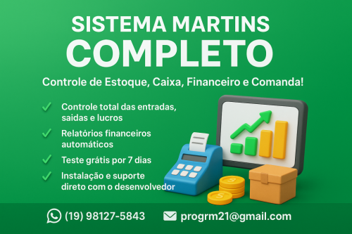 Sistema Completo de Estoque Caixa e Financeiro com Controle de Acesso e Menu Movimento Profissional 762747