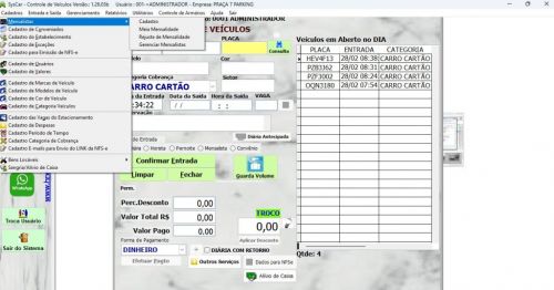 Sistema de Controle de Estacionamento 777101