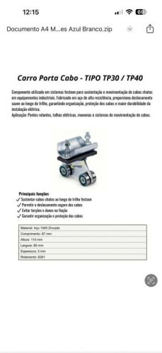 Sistema Festoon para movimentação de cabo chato e redondo  777268