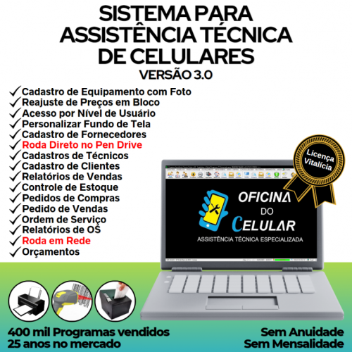 Sistema Ordem de Serviço Assistência Técnica Celular v3.0 - Fpqsystem 660698