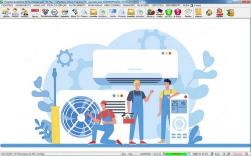 Sistema ordem de serviço de refrigeração com Vendas Financeiro e Mensagem v5.0 - Fpqsystem 660019