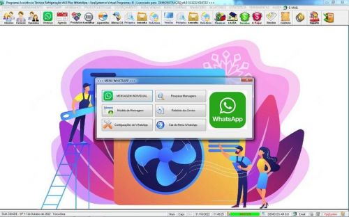 Sistema ordem de serviço de refrigeração com Vendas Financeiro e Mensagem v6.0  Whatsapp - Fpqsystem 659981