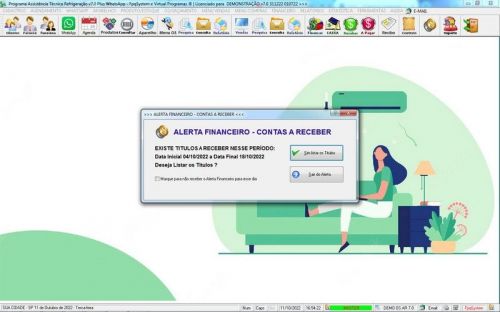 Sistema ordem de serviço de refrigeração com Vendas Financeiro e Mensagem v7.0  Whatsapp - Fpqsystem 659961
