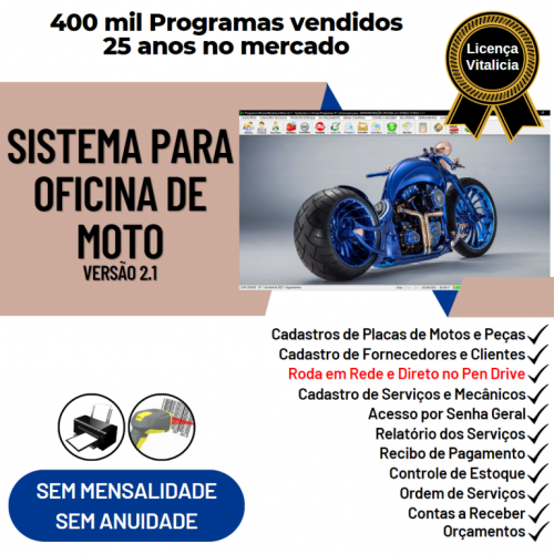 Sistema Ordem de Serviço para Oficina Mecânica de Moto Estoque v2.1 - Fpqsystem 661169