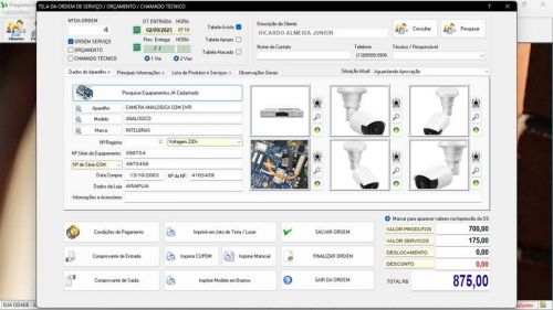 Sistema Os Segurança Eletrônica  Vendas e Estoque v3.0 - Fpqsystem 681646