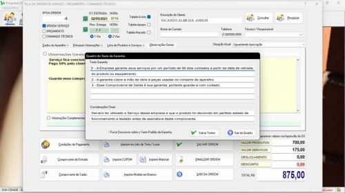 Sistema Os Segurança Eletrônica  Vendas e Estoque v3.0 - Fpqsystem 681648