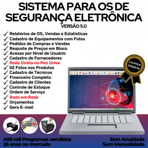 Sistema Os Segurança Eletrônica  Vendas  Estoque e Financeiro v5.0 Plus - Fpqsystem 681763