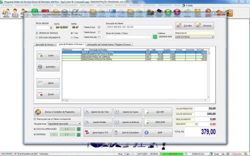 Sistema Os Serviços de eletricista com Vendas Financeiro e Estatística v6.6 Plus - Fpqsystem 664245