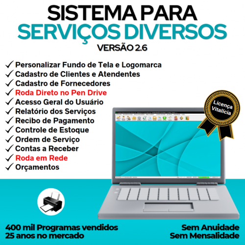 Sistema Os Serviços Diversos Orçamentos e Relatórios v2.6 - Fpqsystem 664831