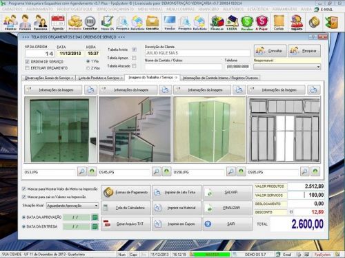 Sistema Os Vidraçaria e Esquadria com Vendas Financeiro e Agendamento v5.7 Plus - Fpqsystem 682612
