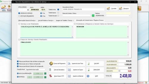 Sistema Os Vidraçaria e Esquadria  Vendas  Financeiro v6.7 Plus Whatsapp 682693