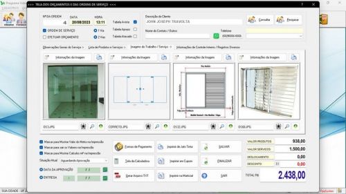 Sistema Os Vidraçaria e Esquadria  Vendas  Financeiro v6.7 Plus Whatsapp 682694