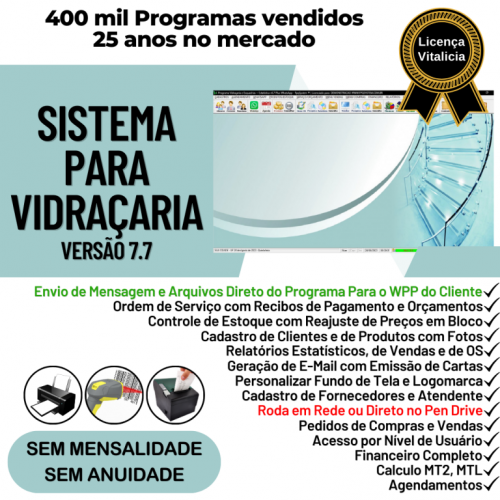 Sistema Os Vidraçaria e Esquadria  Vendas  Financeiro v7.7 Plus Whatsapp 682725