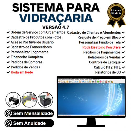 Sistema Os Vidraçaria e Esquadrias com Vendas e Financeiro v4.7 - Fpqsystem 682585