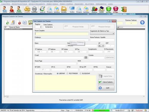 Sistema Os Vidraçaria e Esquadrias com Vendas e Financeiro v4.7 - Fpqsystem 682587