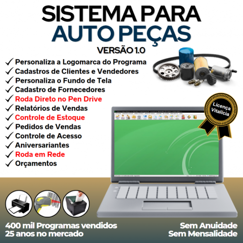 Sistema para Auto Peças com Controle de Estoque e Pedido de Vendas v1.0 - Fpqsystem 658288