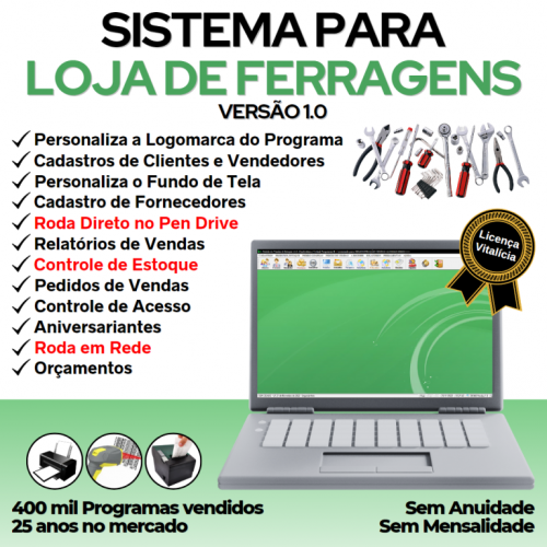 Sistema para Ferragens com Controle de Estoque e Pedido de Vendas v1.0 - Fpqsystem 658624