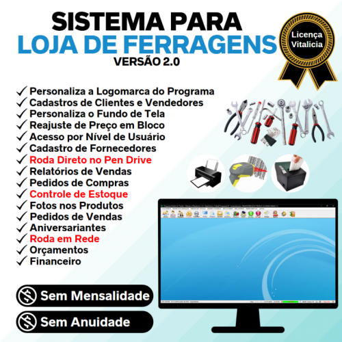 Sistema para Ferragens com Controle de Estoque Pedido de Vendas e Financeiro v2.0 - Fpqsystem 662317