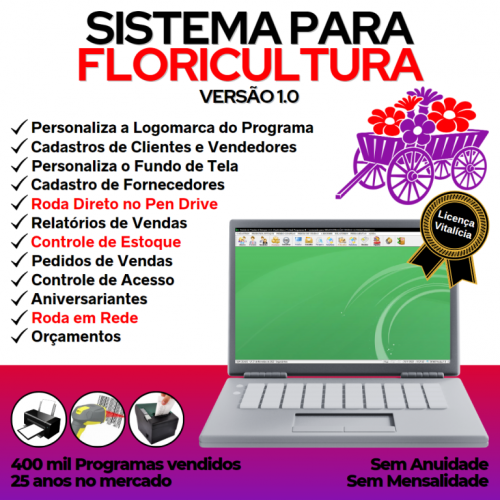 Sistema para Floricultura com Controle de Estoque e Pedido de Vendas v1.0 - Fpqsystem 658353