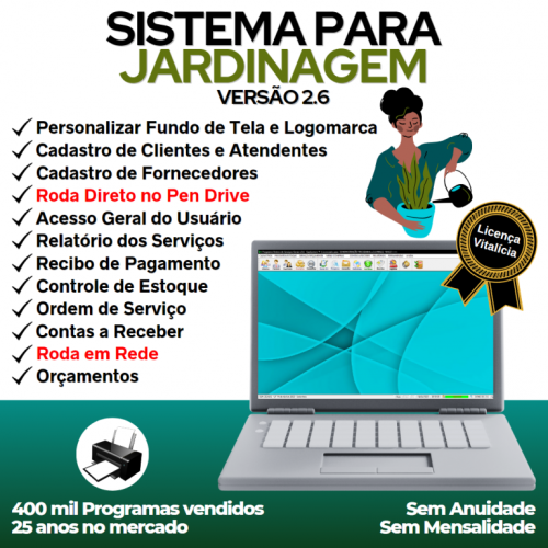 Sistema para Jardinagem com Ordem de Serviços Gerais Orçamentos e Relatórios v2.6 - Fpqsystem 658879