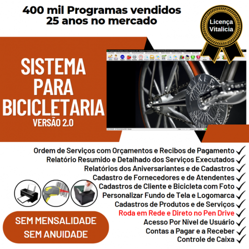 Sistema para Loja de Bicicletaria com Serviços Vendas Estoque e Financeiro v2.0 682206