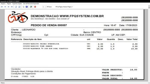 Sistema para Loja de Bicicletaria com Serviços Vendas Estoque e Financeiro v4.0 Plus - Fpqsystem 682017