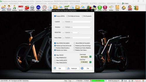 Sistema para Loja de Bicicletaria com Serviços Vendas Estoque e Financeiro v4.0 Plus 682018