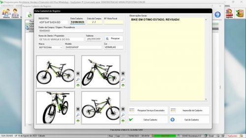 Sistema para Loja de Bicicletaria com Serviços Vendas Estoque e Financeiro v6.0 Plus Whatsapp 682133