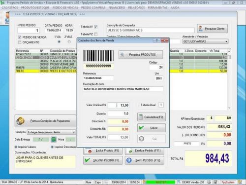 Sistema para Loja de Calçados com Controle de Estoque Pedido de Vendas e Financeiro v2.0 - Fpqsystem 662197