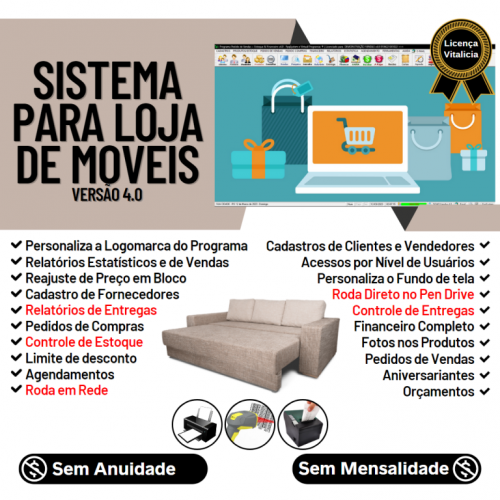 Sistema para Loja de Moveis com Controle de Estoque Pedido de Vendas e Financeiro v4.0 Plus - Fpqsystem 662862