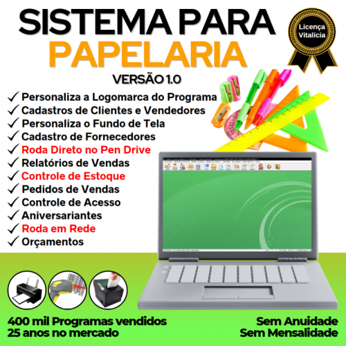 Sistema para Papelaria e Presentes com Controle de Estoque e Pedido de Vendas v1.0 - Fpqsystem 658558