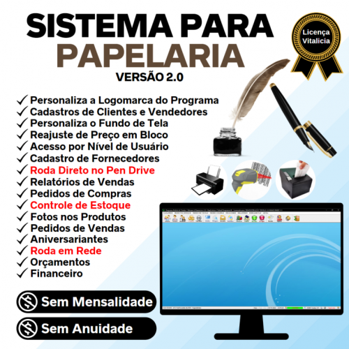 Sistema para Papelaria e Presentes com Controle de Estoque Pedido de Vendas e Financeiro v2.0 - Fpqsystem 661997